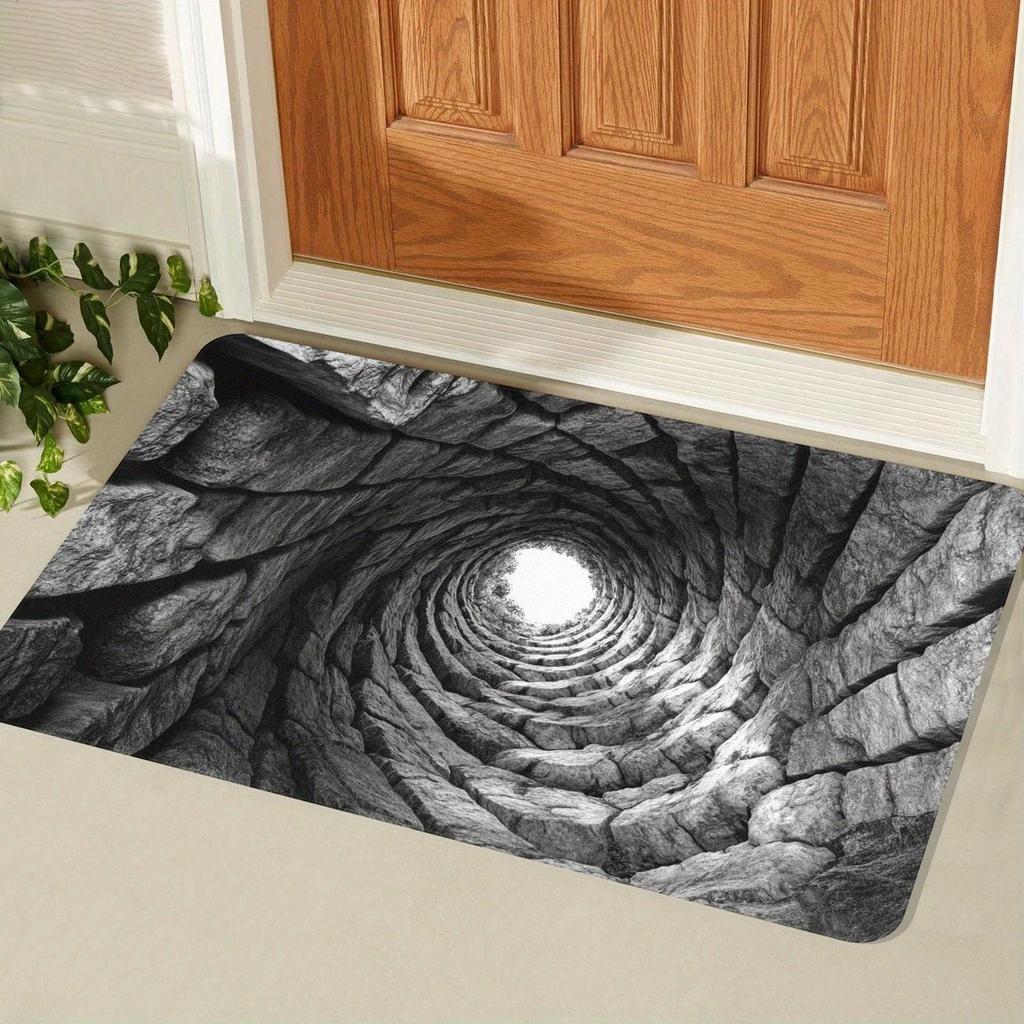 3D Illusion Dirt-Resistant Floor Mat: Absorbent & Durable Entrance/Bathroom Mat