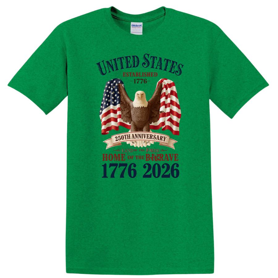 1776 American Eagle T Shirt 250 Years Freedom Anniversary Flag Vintage USA Tee 2XL