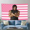 Norman Reedus Daryl Dixon Flag The Walking Dead Poster Pink US Flag Tapestry Bohemian Style Wall Hanging Home Decor with Flat