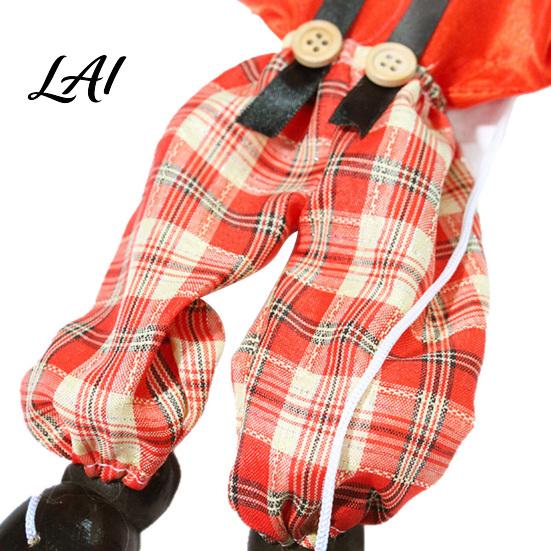 Marionette Puppet Wooden Clown Toy Vintage Pull String with Movable Limbs Limbs Handcrafted Classic Storytelling Theatre Toy for Kids