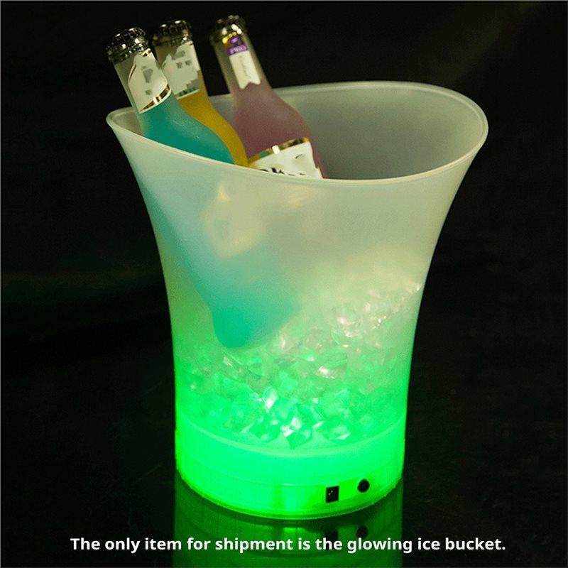 BAAJ-LED Ice Bucket, Illuminated Champagne Bucket, Waterproof Plastic Bar, Champagne Crate, Beer Green