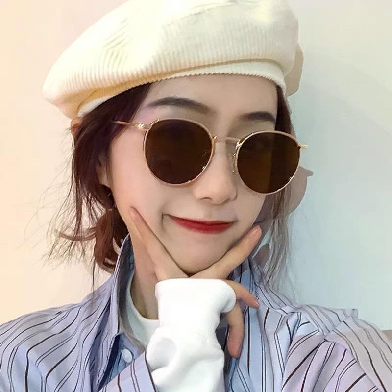 Liu Renna's Same Style Polarized Sunglasses for Women In summer2026New Korean-style Round Retro Sun Protection UV Trendy Sunglasses