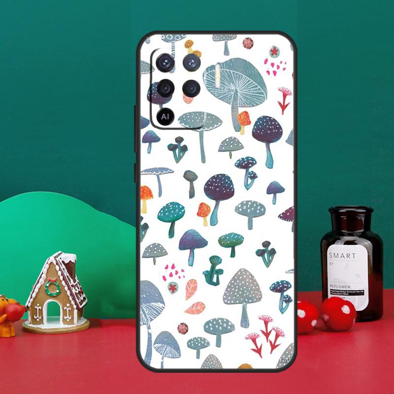 Mushroom Forest Case For Oppo A16 A76 A96 A17 A60 A40 A80 A98 A58 A78 A18 A38 A57 A74 A54 A94 A15 A5 A6 Pro