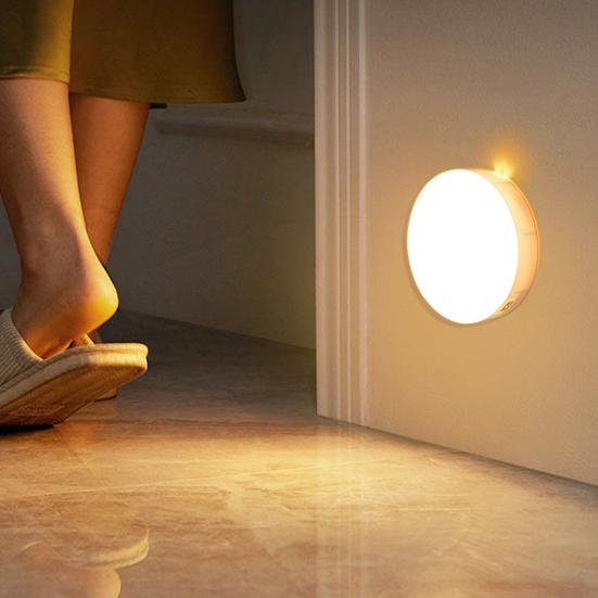 Night Light High Lumens Automatic On/Off Energy-Saving USB Rechargeable LED Motion Sensor Light Bedside Lamp