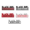 1Pc 3D Metal Black Girl Edition Logo Car Front Grille Emblem Badge Rear Trunk Emblem Sticker Decal