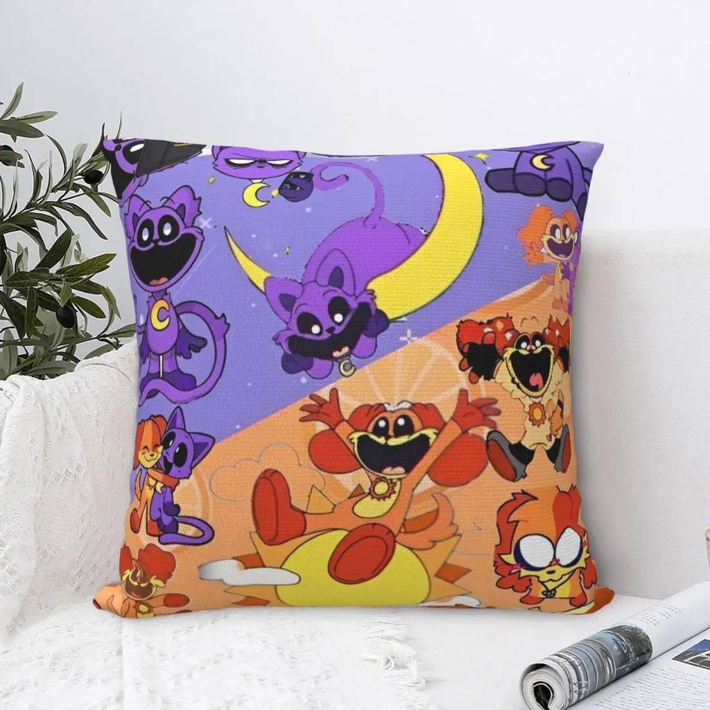 Smiling Catnap Dogday Toddlers Pillowcase Printed Polyester Cushion Cover Gift Cartoon Game Throw Pillow Case Cover Chair 45cm