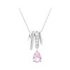Elegant S925 Sterling Silver Teardrop Clavicle Necklace with Ring Pendant