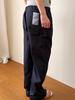 ECOMMAE Patchwork Curved Pants (Navy)