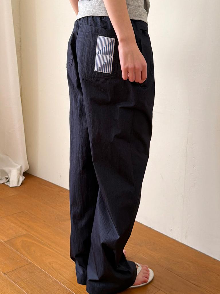 ECOMMAE Patchwork Curved Pants (Navy)