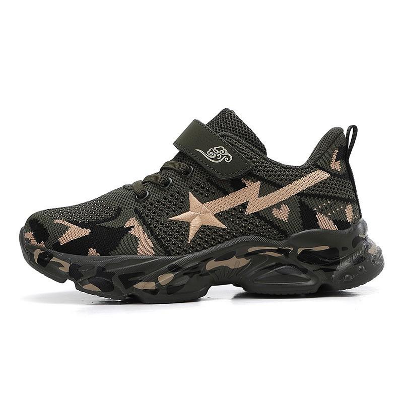Kids Camouflage Mesh Sneakers Outdoor Camp School Sports Non-Slip Breathable Running Shoes Unisex Kids Camo Running Shoes