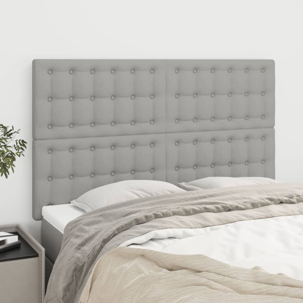 Vidaxl Headboards, 4 Pcs, Light Grey, 72X5X78/88 Cm, Fabric