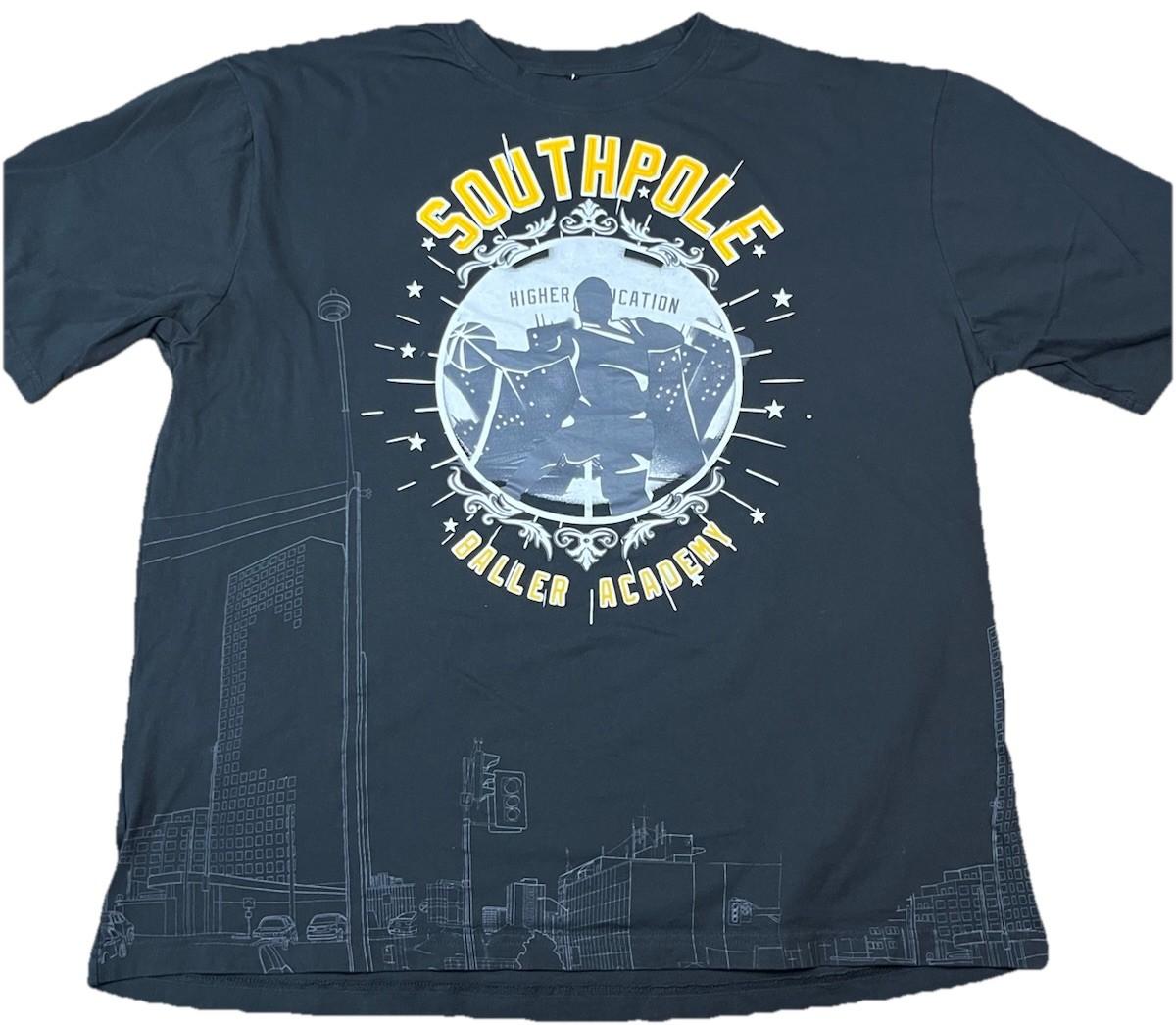 South Pole T Shirt Baller Academy Graphic Print Black Hip Hop Men’s 3XB Unisex T-Shirt XL