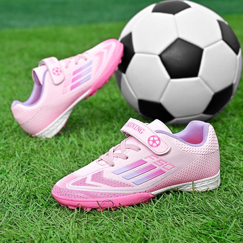 Children's Velcro Anti-Slip Turf Football Shoes for Boys and Girls - Wear-Resistant Competition Training Shoes
