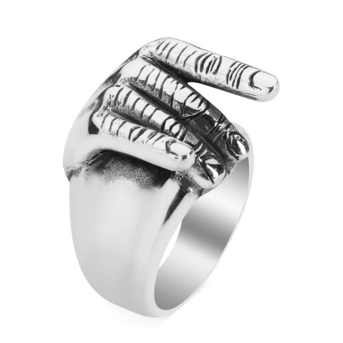 

Серебряное мужское кольцо со знаком серого волка