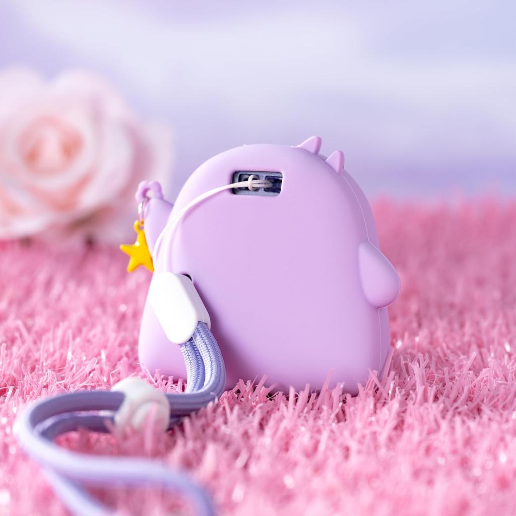 BUBBLELOGUS Tamagotchi Silicone Protective Cover Cute Case Compatible with Charging Port Wrist Strap Stickers Included [For Uni] & (Purple)