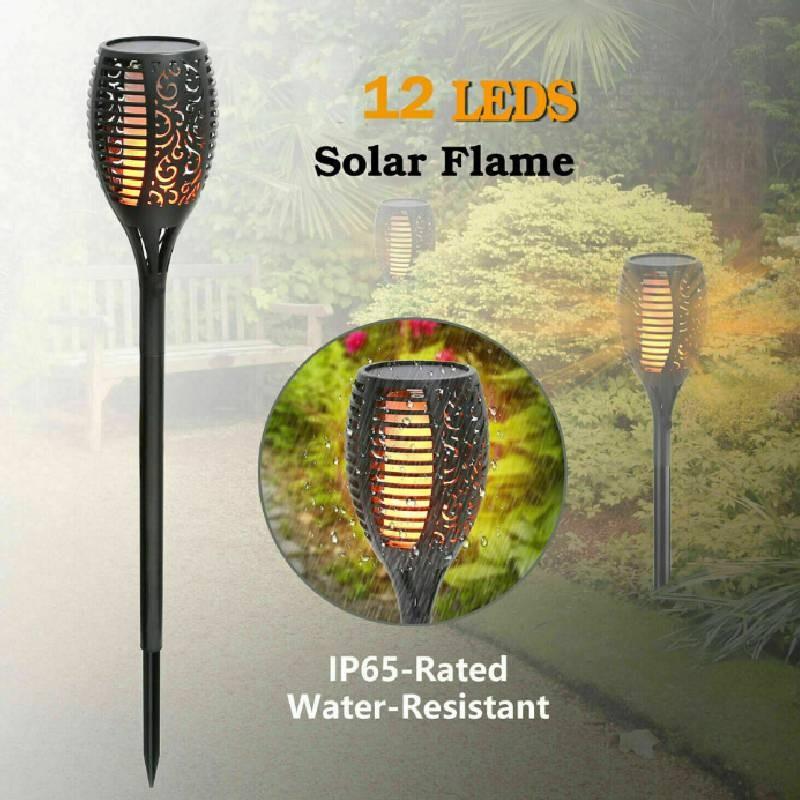 Flame Flickering Garden Solar Lights Led Outdoor Waterproof Lawn Lamps Gift