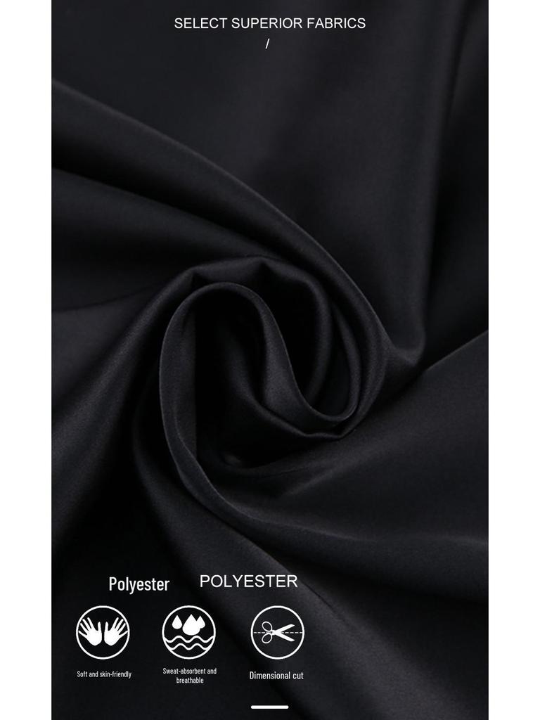 2024 Summer Ice Silk Little Black Dress - Elegant, Sexy Backless Long Skirt