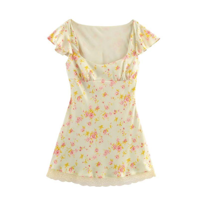 

Counter Same Zbzr New Fall Women s Clothing Fashion Style Flower Silk Satin Texture Short Dress 8697441 Picture Color L