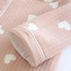 Autumn/Winter Women's Pure Cotton Long-sleeve Homewear Set - Thickened Air Layer for Warmth