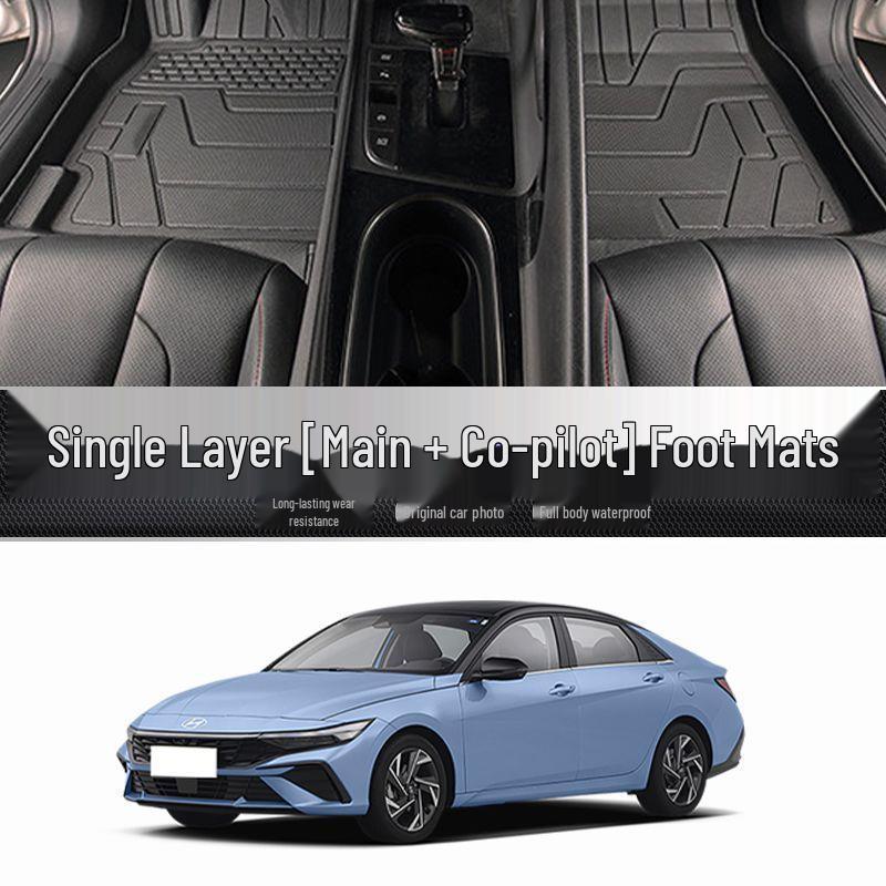 

Hyundai Elantra Full Coverage TPE Floor Mats - Driver s Seat Original Carpet Mats with Modified Decoration 2021-2023 Hyundai Elantra