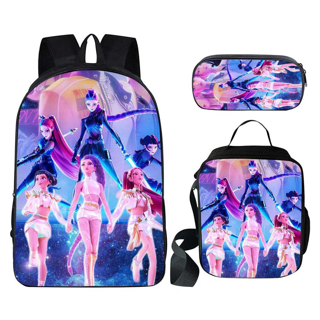 Fashionable And -looking Three Piece Backpack Set For Students Crossbody Bag Pencil Case