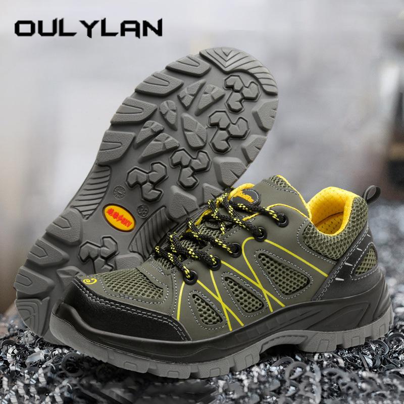 Oulylan Male Anti Smash Work Shoes Non-slip Round Toe Safety Boots Summer Wear Resistant Labor Footwear Large Size 38 To 46