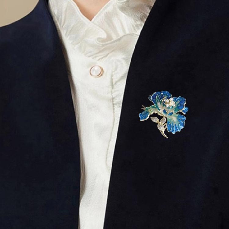 Künstlerischer Blumen Pin Handgefertigt Strasssteine Details Modeschmuck Anmutige Blumen Brosche Geeignet für Stilvolle Outfits