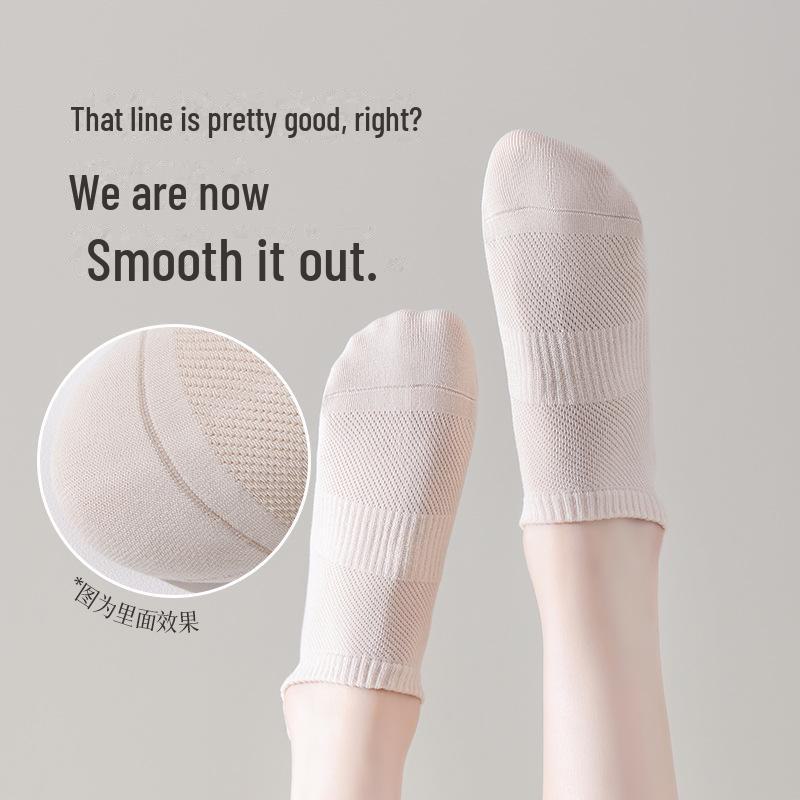 Women's Spring & Summer Cotton Socks - Breathable, Antibacterial, Anti-Pilling Mesh, Boneless Design, Compact Spinning Boat Socks