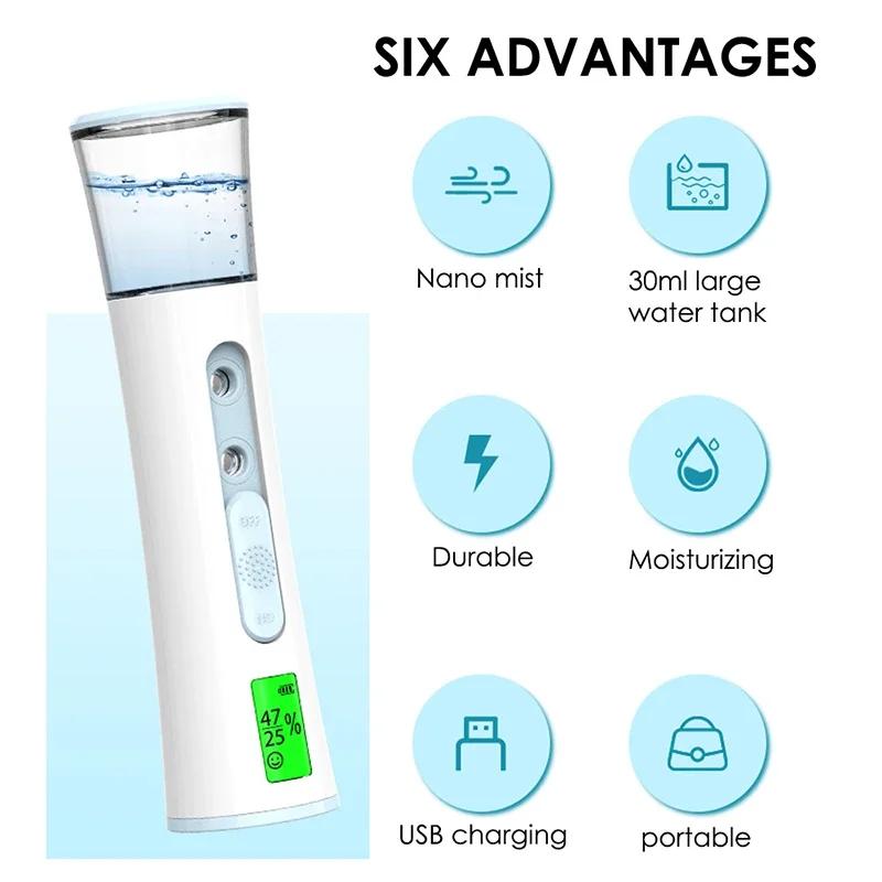 USB Nano Facial Mister Handy Cool Mist Spray Machine Home Travel Use Face Hydration Sprayer Nano Face Care Beauty Device