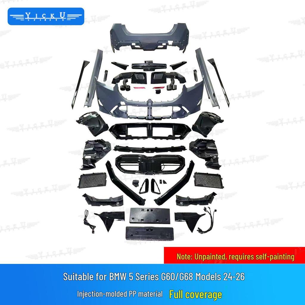 BMW 5 Series G60/G68 M5 Style Front & Rear Bumpers, Side Skirts, PP Material Body Kit
