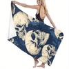 Bold Graphic Skull Beach Towel, Soft Microfiber Unisex Quick Dry Absorbent for Travel Swimming Camping Art Inspired