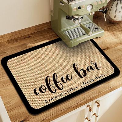 Saugfähige Kaffeematte Hitzebeständiger Rutschfester Bar-Theken-Untersetzer für Teetasse Wasserableitung und Küchenschutzmatte