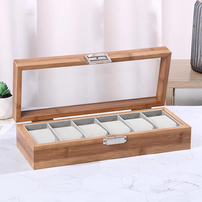 Wood Watch Box Storage Case Transparent Skylight Watch Boxes Organizer for Men Mechanical Wrist Watches Display Collection Gift