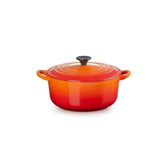 Le Creuset cast iron enamel pot double-handled Cocotte Ronde 20 cm orange gas IH oven dishwasher compatible