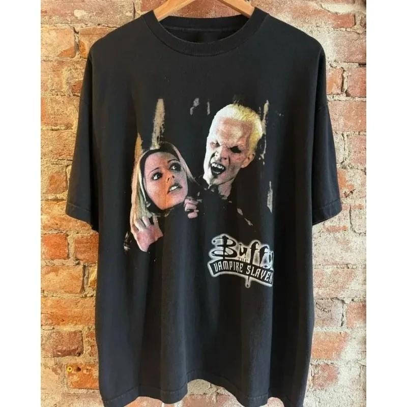 Buffy The Vampire Slayer T-Shirt Graphic Print Buffy X Spike Cotton T-Shirt Unisex T-Shirt XXL