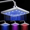8inch Rainfall Bathroom Square Shower Head RGB LED Flash Light Top Spray