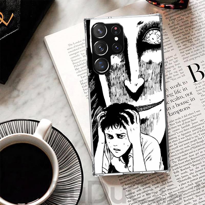 Japanese Horror Comic Anime Cover For Samsung Galaxy S23 S22 S24 S25 Ultra S21 Plus S20 FE Phone Case S25Edge S10 + Print Coque