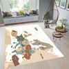 Fantasy Map Area Rug Vintage Ancaria Print, World Map Carpet for Living Room, Study Floor Mat, Gift for Gamers & Travel Lovers