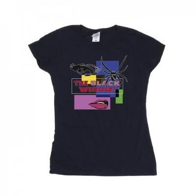 Womens/Ladies Black Widow Pop Art Cotton T-Shirt