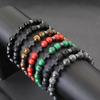 Stylish Men Cross Bracelet Beaded 8mm Volcanic Rock Tiger Eyes Malachite Stone Strand Braslet Hombre Hematite Pulsera