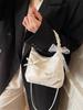 Women's Korean Pearlescent Bow Handbag - Crossbody & Small Tote for Commuting