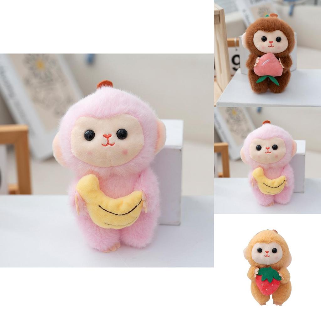 Plush Monkey Bag Charm With Cute Dog Figurine And Diy Decor For Girls