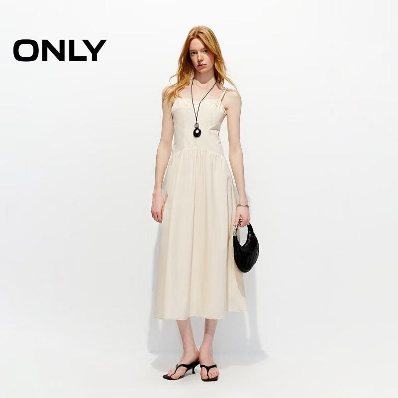 ONLY Women's Adjustable Strap Pleated Midi Dress