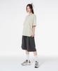 MOZMOZ [Set] Back Slit Pigment Short Sleeve + Pigment Wide Single-Pleat Shorts Set-Up