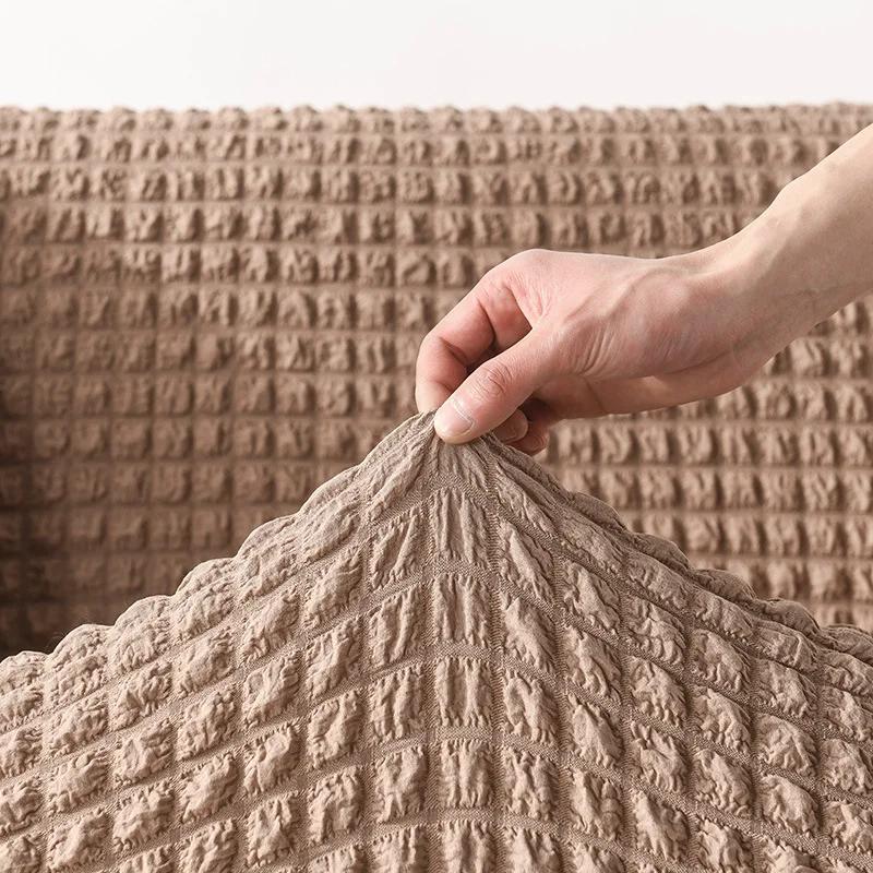Elastic Sofa Covers for Living Room Geometric ArmChair Knitted Corn Grid Fabric Sofa Slipcovers Chair Protector Home Decor