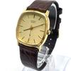 Used CITIZEN Citizen QUARTZ watch gold color leather belt