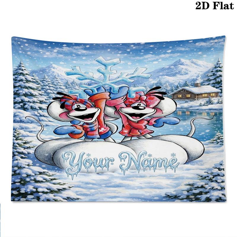 Diddl Custom Name Wall Tapestry Aesthetic Wall Hanging Printed Fabric Blanket Decorative Tapestries for Bedroom Living Room Home Decor