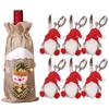 Kreativní vánoční sada na víno Zlaté sametové šaty Obaly na láhev vína Rukáv Santa Sněhulák Vánoce Nový rok Dekorace na jídelní stůl