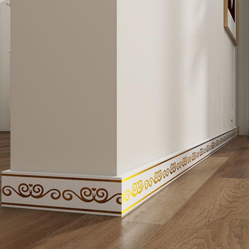 Thick Self-Adhesive PVC Baseboard - Waterproof Wall Skirting Decor, Imitation Tile Kickboard Strip, Easy Peel & Stick