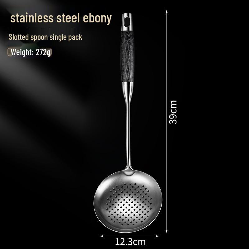 316 Stainless Steel Rosewood Kitchen Utensil Set: Thickened Slotted Spoon, Soup Spoon, Stir-Fry Spatula